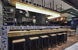 China Jinjiang danmian restaurant furniture-loft style with drawers iron high bar tables and high bar stools