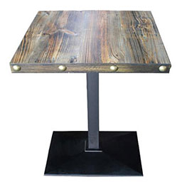 antique plywood diner tables_antique copper nails tables_wood restaurant tables 1245