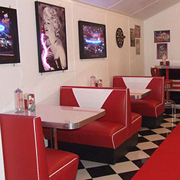 restaurant table and booths 3320_1950s diner table booth set_retro booth table set