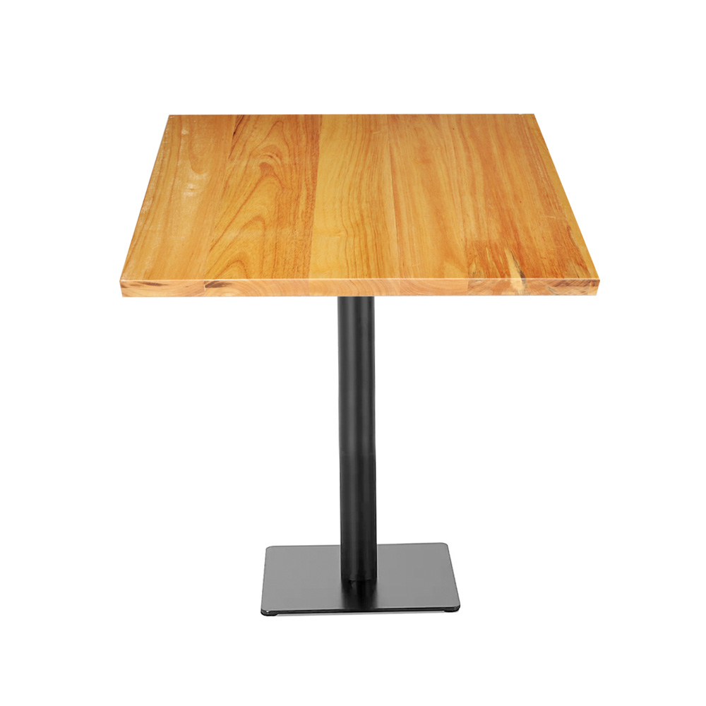 Coffee room small 2 seater square natural color beech wood cafe tables top with square iron table base Coffee room small 2 seater square natural color beech wood cafe tables top with square iron table base, wood restaurant tables 1201