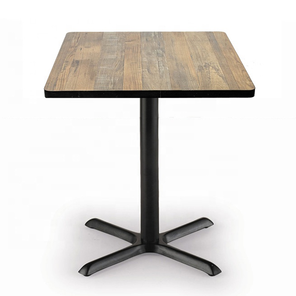 Hotsale cheap 60/70/80 cm restaurant/bistro laminate square tables top with cross shape iron table legs Hotsale cheap 60/70/80 cm restaurant/bistro laminate square tables top with cross shape iron table legs, wood restaurant tables 1232