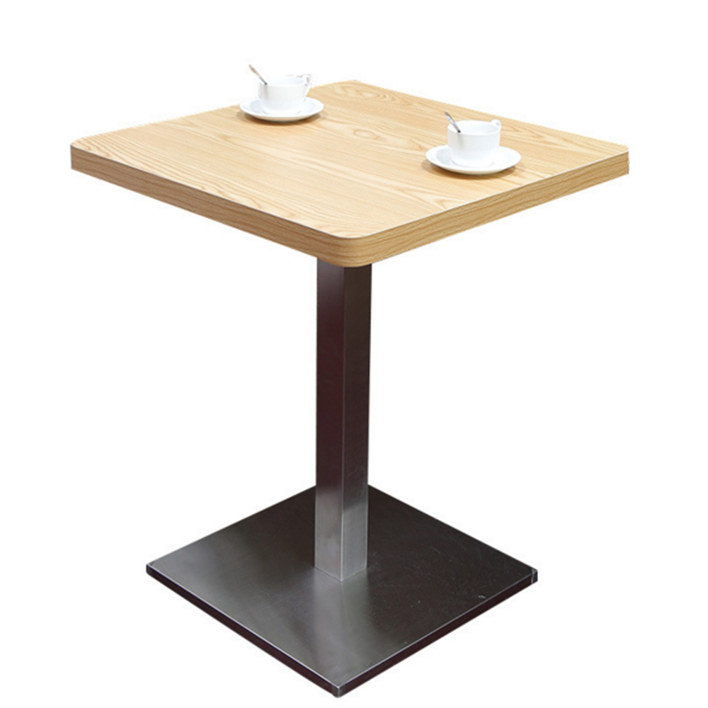 Fast food room/cafeteria cheap small square 2 seat plywood dinning table with steel table base Fast food room/cafeteria cheap small square 2 seat plywood dinning table with steel table base, wood restaurant tables 1240