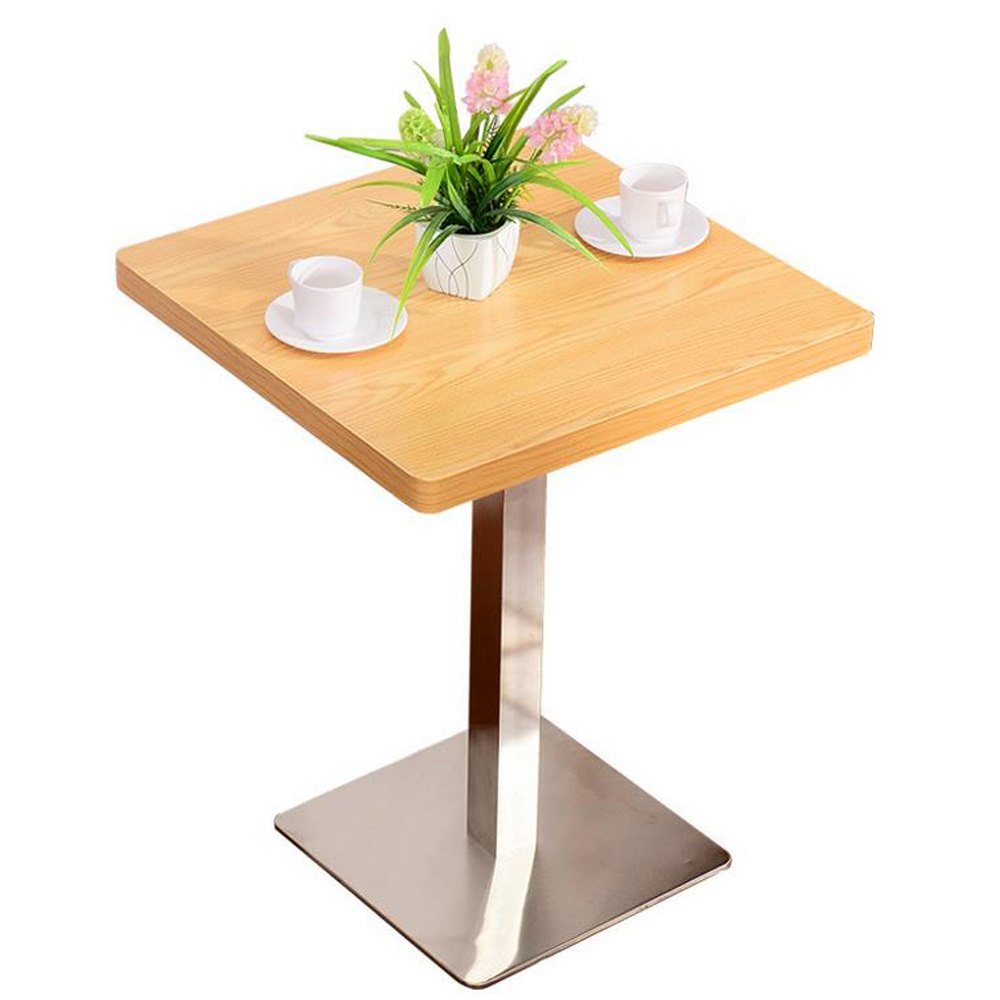 Cheaper square restaurant/cafe room MDF cafe tables with stainless steel table legs Cheaper square restaurant/cafe room MDF cafe tables with stainless steel table legs, wood restaurant tables 1242
