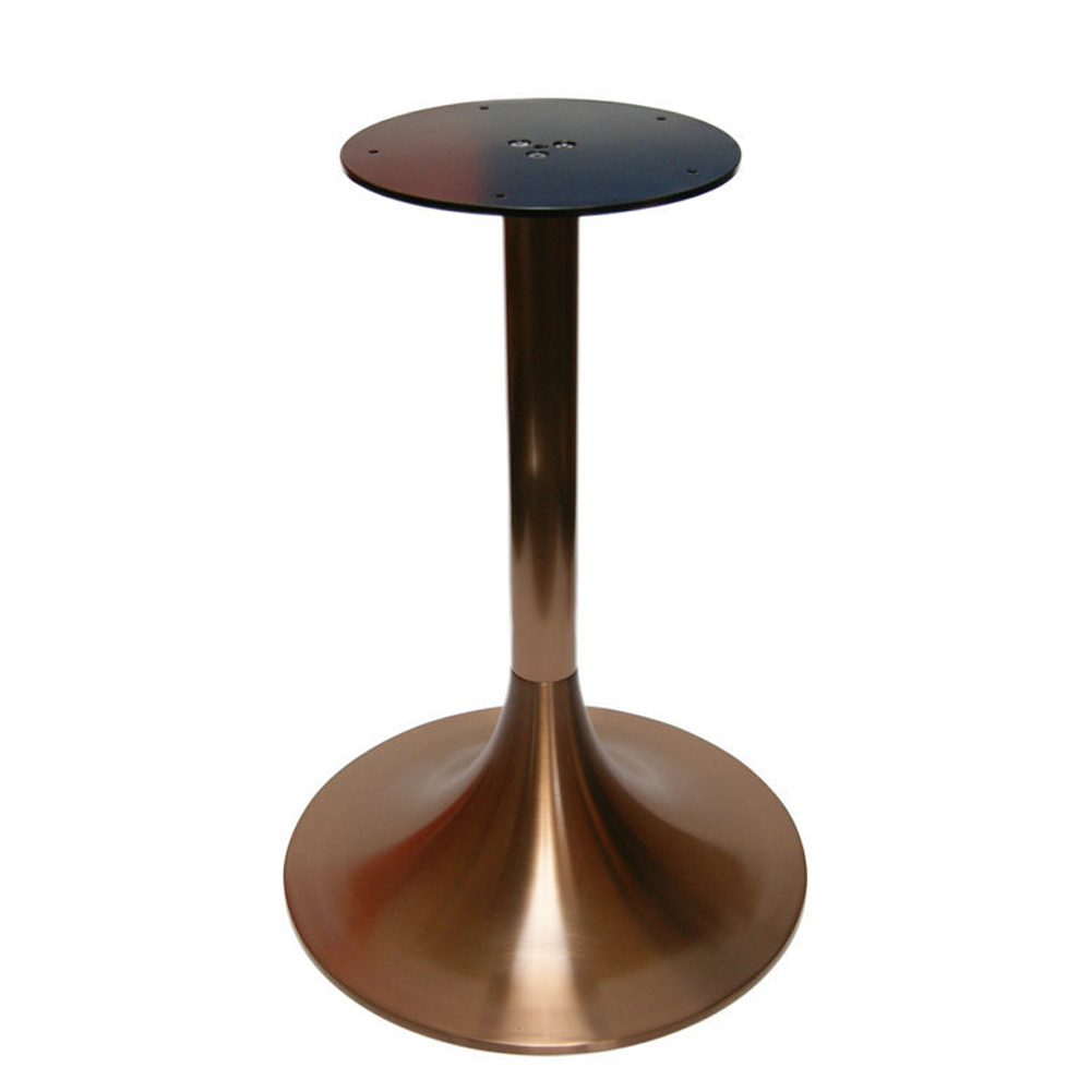 restaurant brass table base 1956_trumpet shape restaurant table base_antique copper restaurant table base