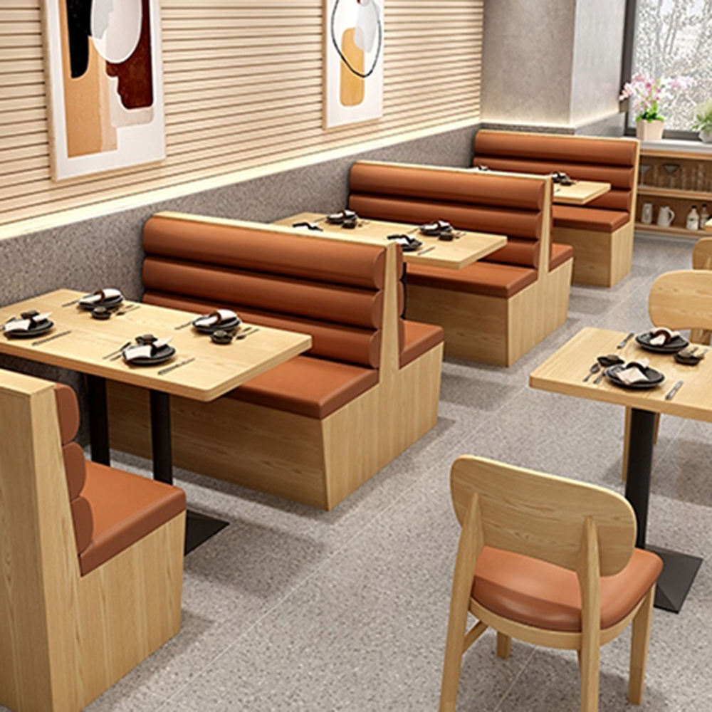 restaurant table and booths 3312_double booths and table set_dining booth sofas and table