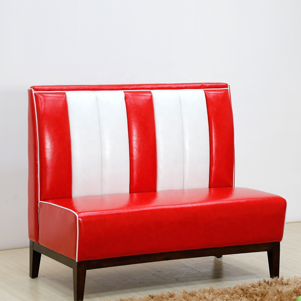 restaurant booth seating 5215_red and white booth sofas_1950s diner booth seating