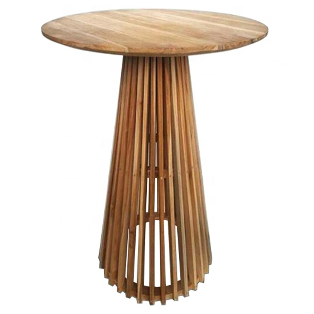 restaurant bar tables 6008_classic stripe birch bar tables_round high bar tables