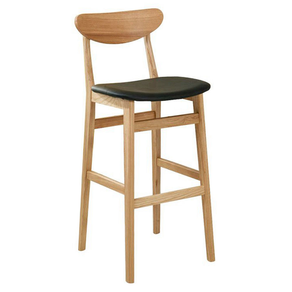 Modern design wooden legs leather seating bar chairs club high bar stool chairs with back for sale
