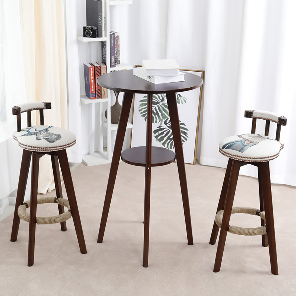 round wood high bar table set, pub high table and chairs set, round pub high bar table and chairs 6602 Dark painting pub round solid wood high bar tables set furniture wood high tables and antique wood high bar chairs set, solid wood high bar table and chairs set 6602