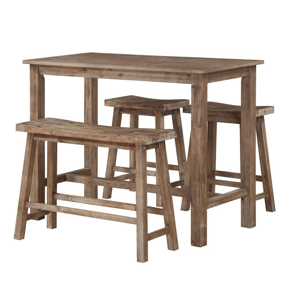 bar table and chairs set 6605_antique oak bar table and barstools_customize wood high table set