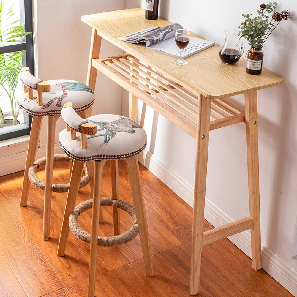 bar table and chairs set 6614_modern wood high table set_restaurant bar table and barstools
